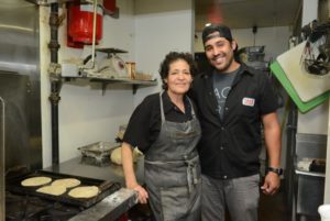 Simon Madera Owner/Operator of Taco Flats and his mother Esther