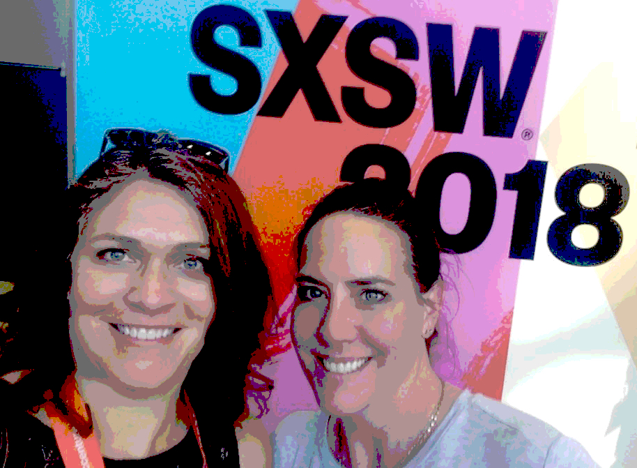 Stout Senior writer Andrea Frost and Stout Founder and Publisher Christi Hester capturing  Stout insights live at SXSW 2018