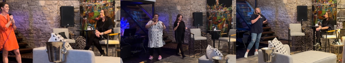 Christi Hester, Stout Founder, hosts an "Unbelievable" open mic story time at Lodgewell.co House of Humans at SXSW 2023